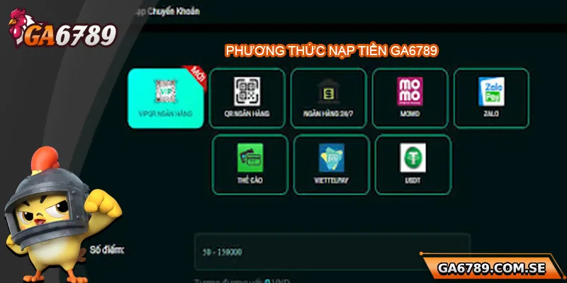 Các phương thức nạp tiền Ga6789